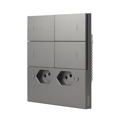 Interruptor 4x4 Com Tomada Mercúrio Lite Zigbee