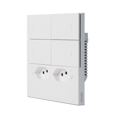Interruptor 4x4 Com Tomada Mercúrio Lite Zigbee