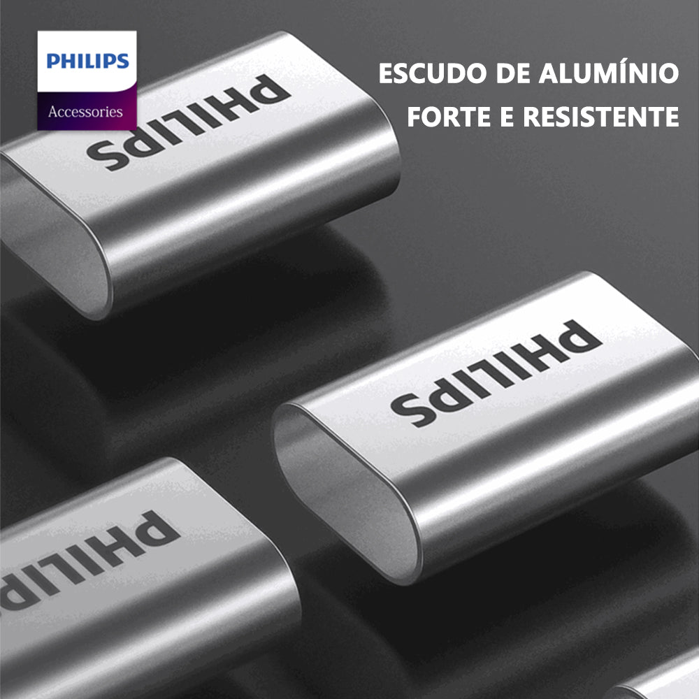 Philips Cabo Micro USB Premium de Couro 1.2M Preto