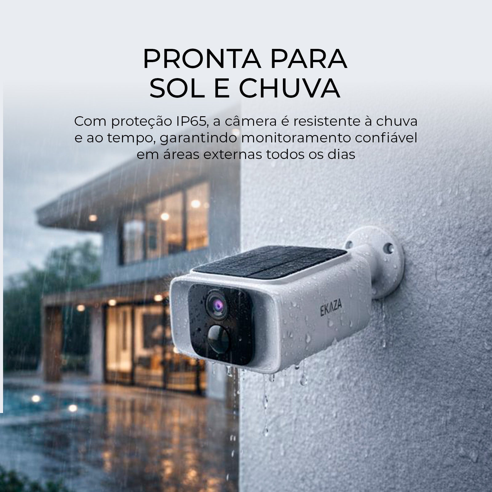 Câmera de Segurança Externa Sunlight 2K com Painel Solar WiFi  5G