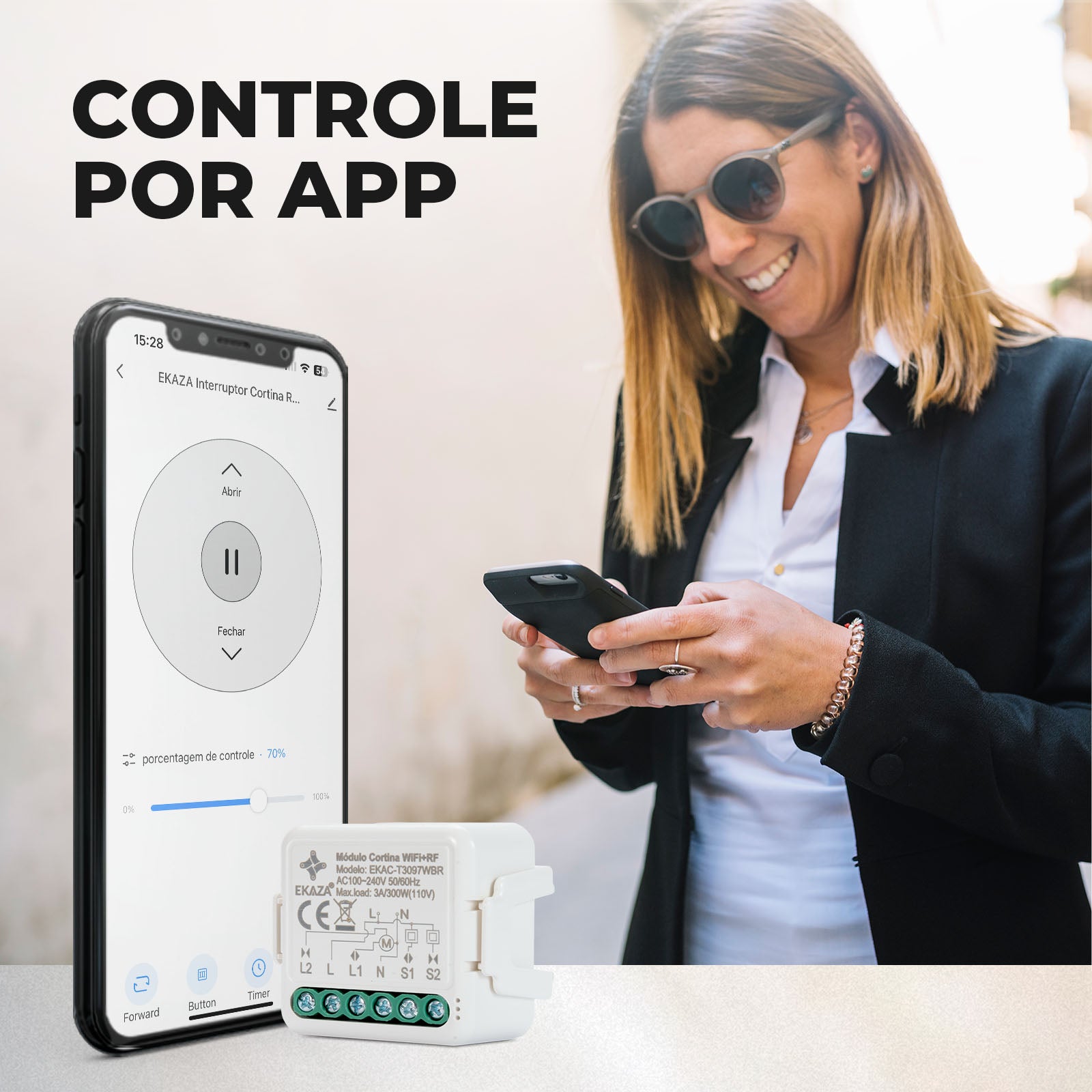 Mini Módulo De Cortina Inteligente Wifi + Rf