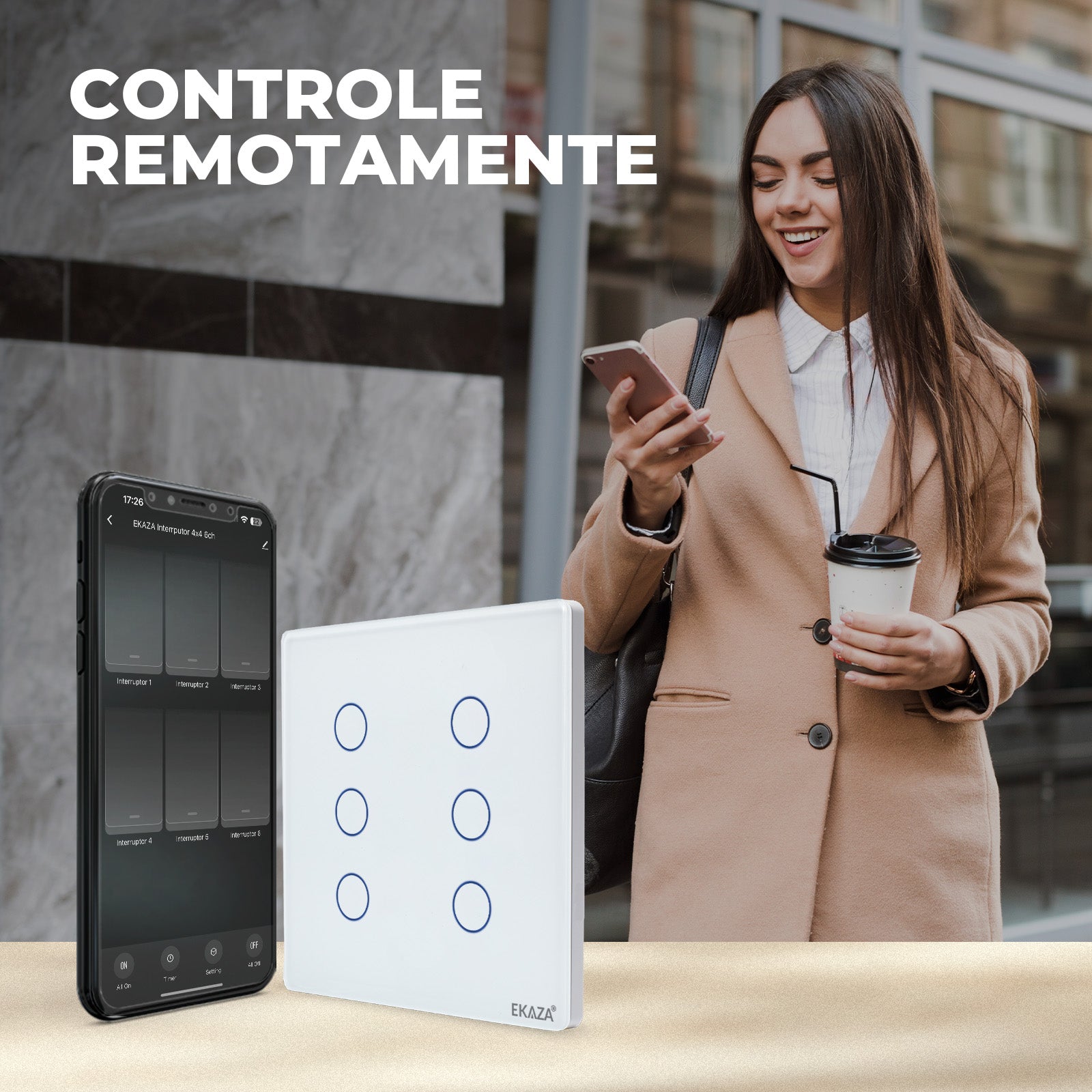 Smart Switch 4x4 Glass Touch 2.5d