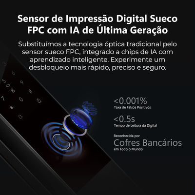 Fechadura Digital Com Reconhecimento Facial e Palma da Mão Sirius WiFi T5331