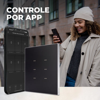 Interruptor Inteligente 4x4 Soft Touch Série Vênus Wifi 6 Botões