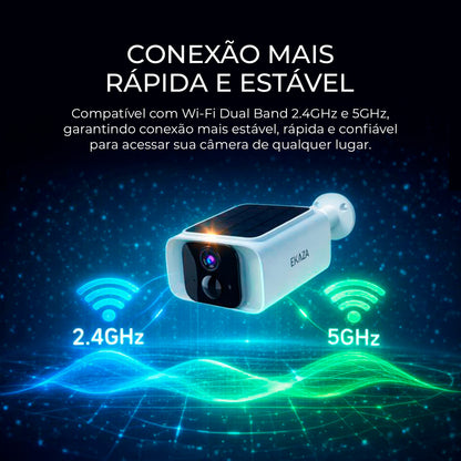 Câmera de Segurança Externa Sunlight 2K com Painel Solar WiFi  5G