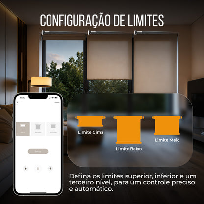Motor Inteligente para Cortina Rolô Persiana Zigbee 3.0 1.3Nm Controle por App Alexa Google Home Silencioso