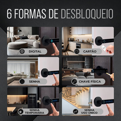 Fechadura Digital Biométrica Inteligente Atria Bluetooth com Senha e App