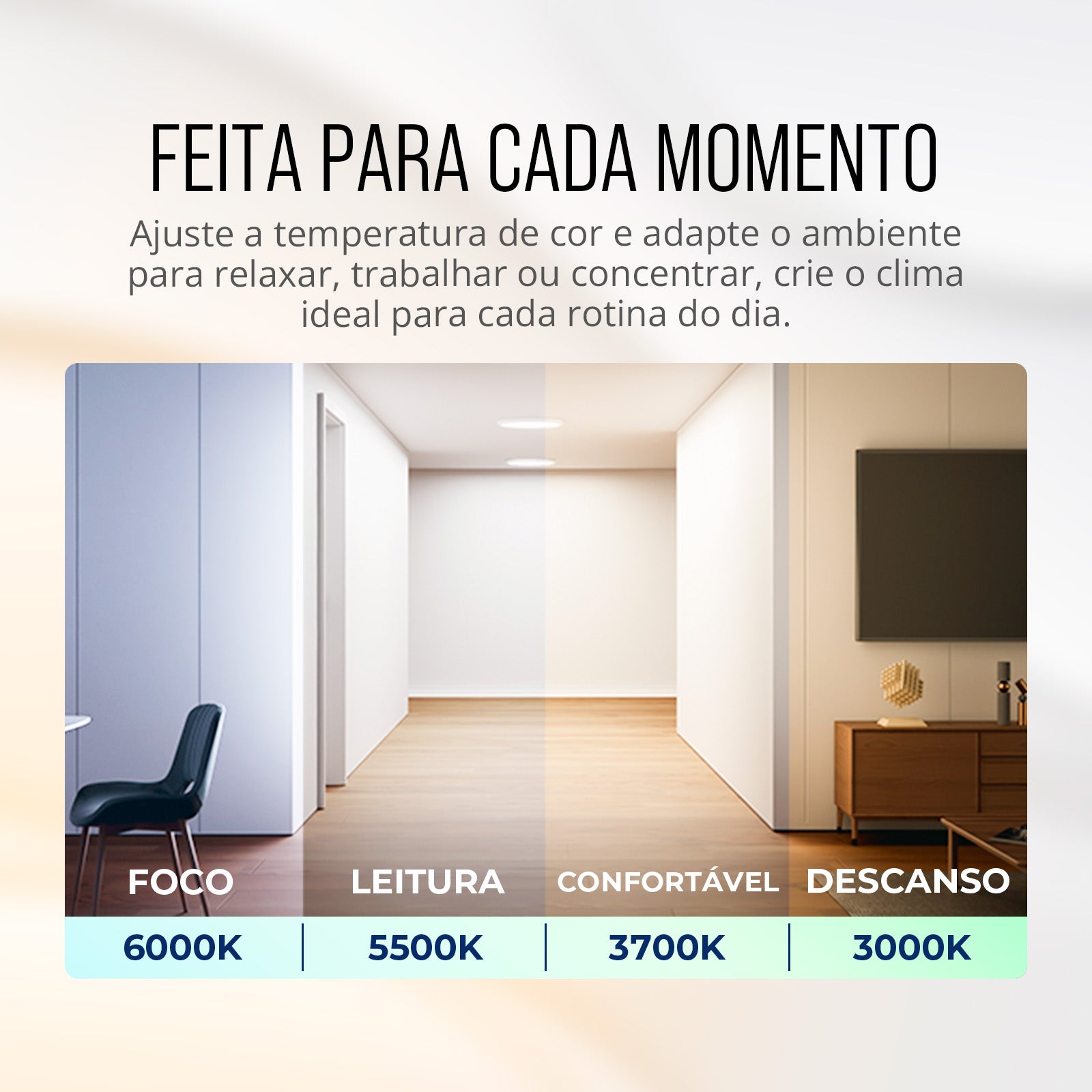 Painel de LED Paflon Inteligente com Borda RGB Sobrepor Redondo 24W