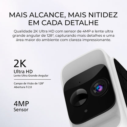 Câmera de Segurança Externa Sunlight 2K com Painel Solar WiFi  5G