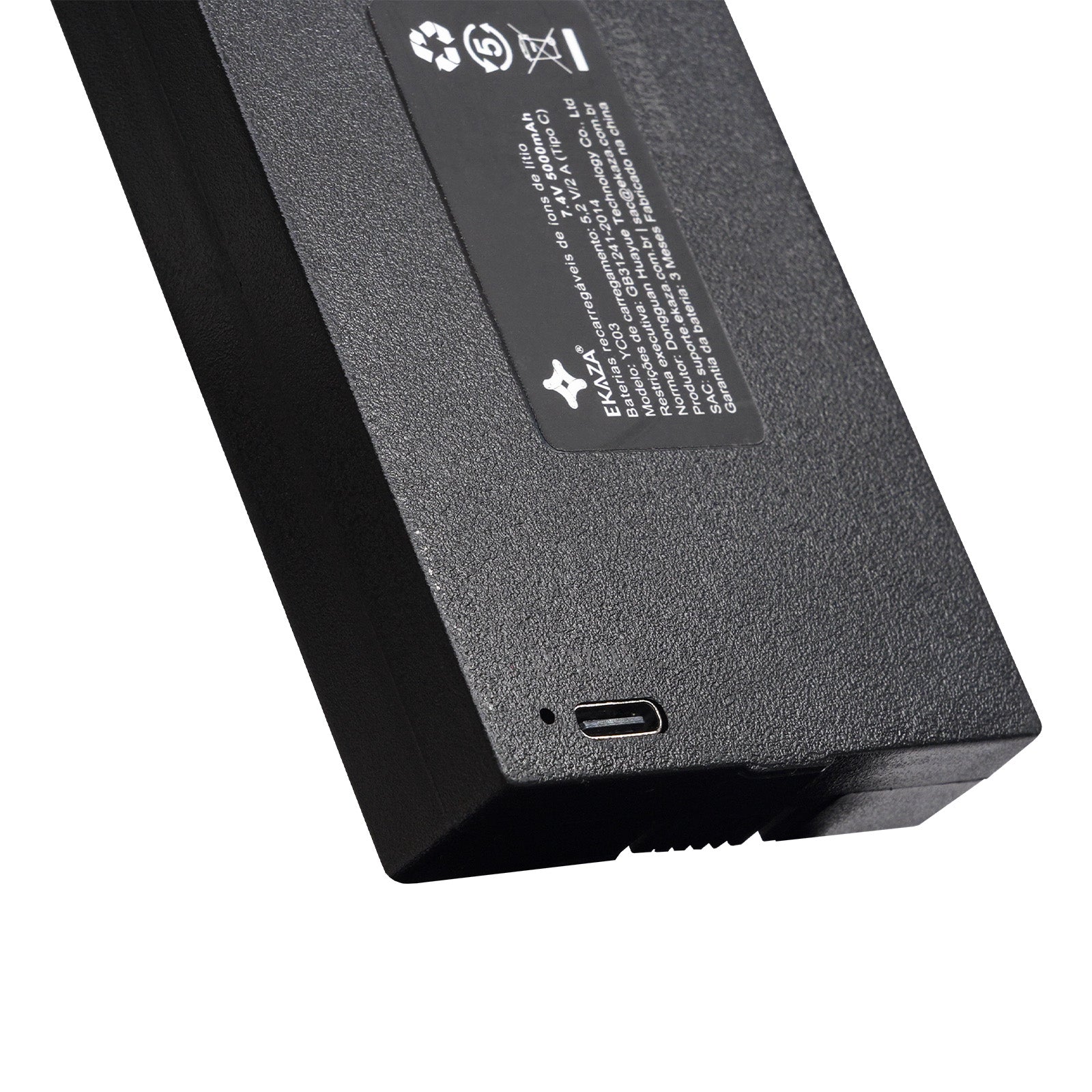 Bateria Recarregável Original EKAZA 7,4V 5000mAh para Fechadura Digital Inteligente Vega EKMG-T5333 USB-C