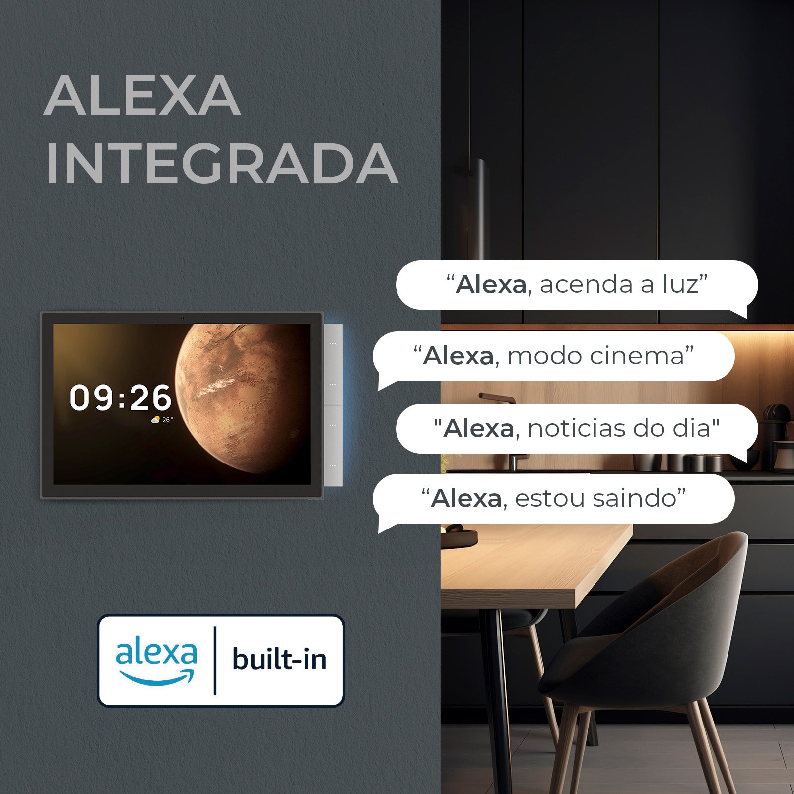 Painel Central Inteligente Wifi Zigbee  Tuya Smart Life Alexa EKAZA