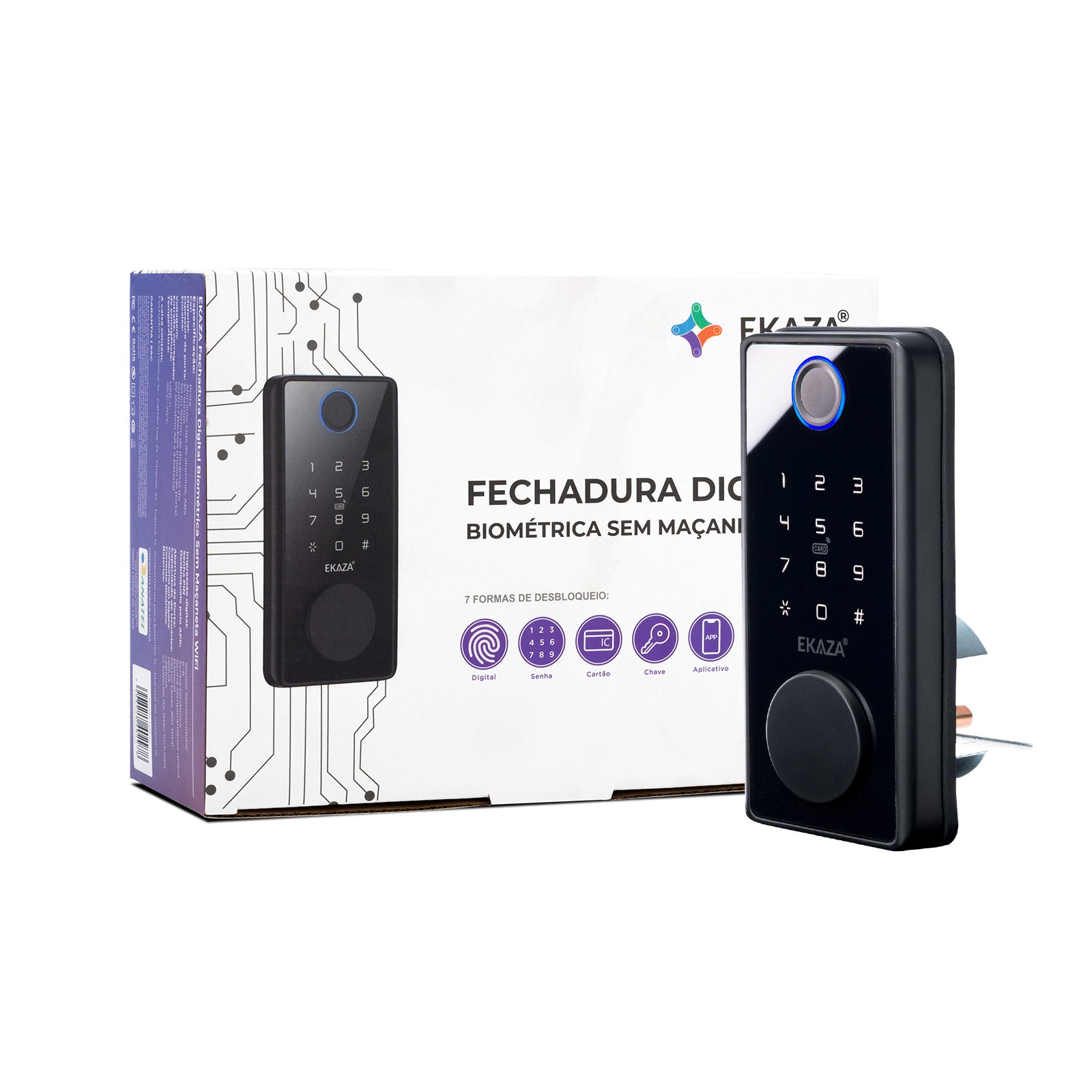 Fechadura Digital Inteligente sem maçaneta – EKAZA Loja ofical