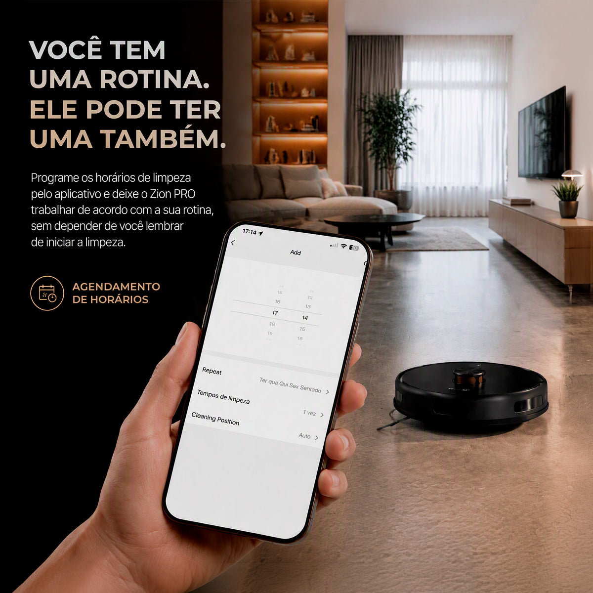 Robô aspirador EKAZA Zion Pro inteligente com navegação Lidar 6000Pa de sucção aspiração e mop base com coleta automática de resíduos e reservatório de 3,2L