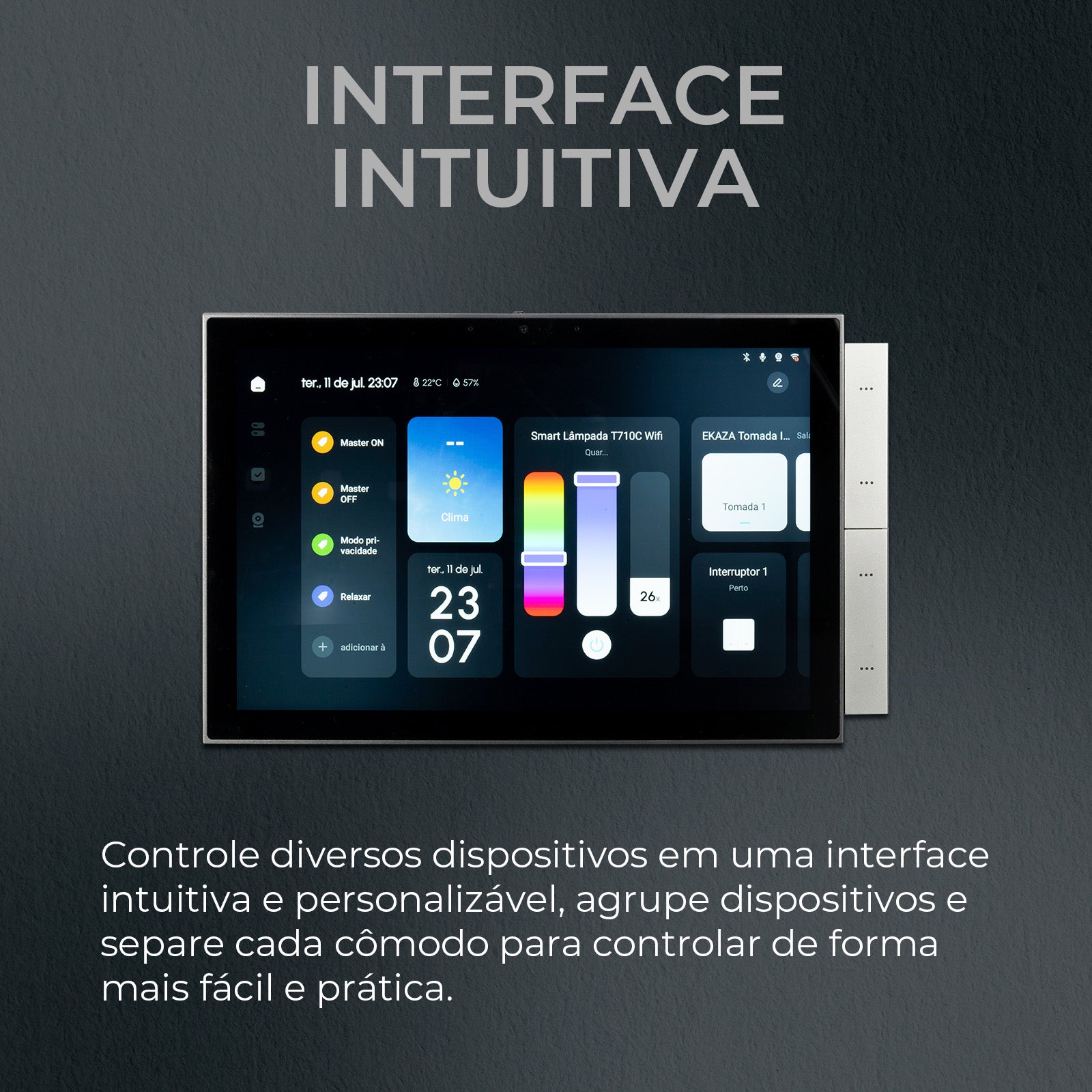 Painel Central Inteligente Wifi Zigbee  Tuya Smart Life Alexa EKAZA