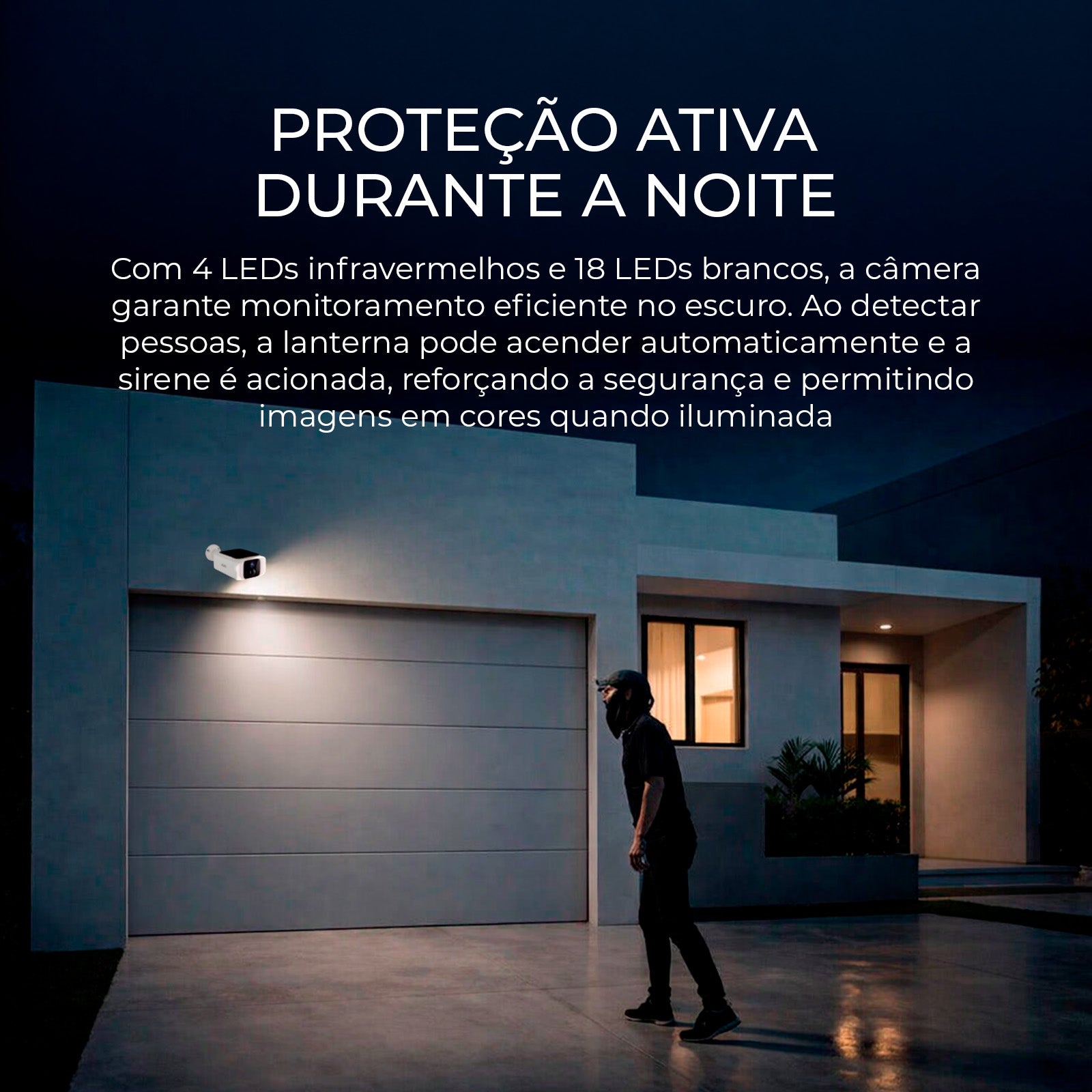 Câmera de Segurança Externa Sunlight 2K com Painel Solar WiFi 5G