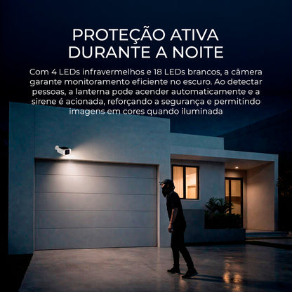 Câmera de Segurança Externa Sunlight 2K com Painel Solar WiFi  5G