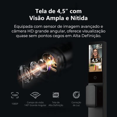 Fechadura Digital Com Reconhecimento Facial e Palma da Mão Sirius WiFi T5331