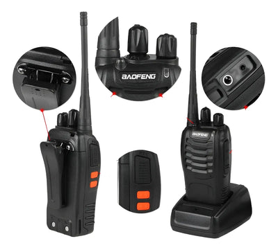 Baofeng 777s Walkie Talkie Kit (2-Way Radios) 16 Channels Black 400 MHz x 470 MHz