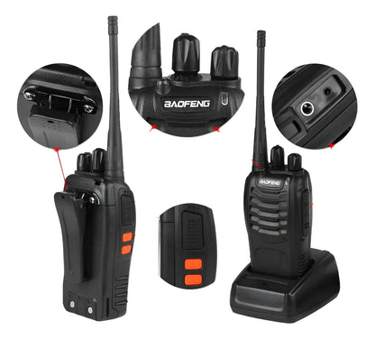 Walk Talk Baofeng 777s Kit 2 Radio Comunicador 16 Canais Preto 400 Mhz X 470 Mhz
