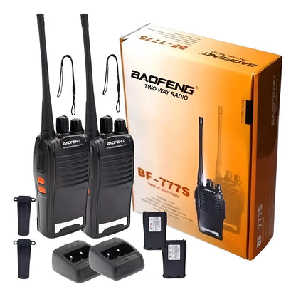 Walk Talk Baofeng 777s Kit 2 Radio Comunicador 16 Canais Preto 400 Mhz X 470 Mhz