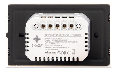 Interruptor Inteligente Tecla Fisica Full Click Mercúrio Lite 2 Tecla Zigbee