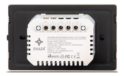 Interruptor Inteligente Tecla Fisica Full Click Mercúrio 3 Teclas Lite Zigbee