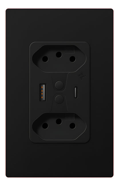 Alexa and Google Smart Double Socket with USB Black - Ekaza