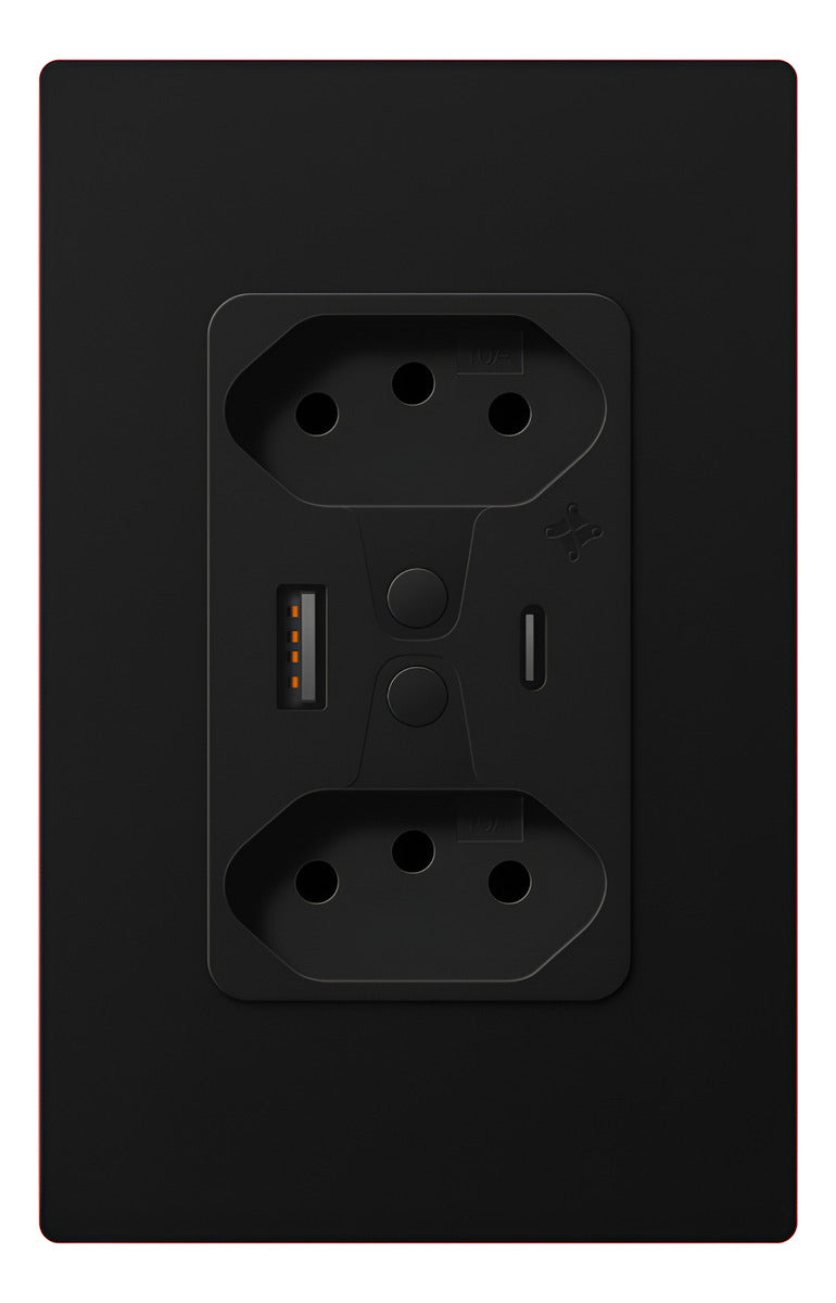 Alexa and Google Smart Double Socket with USB Black - Ekaza