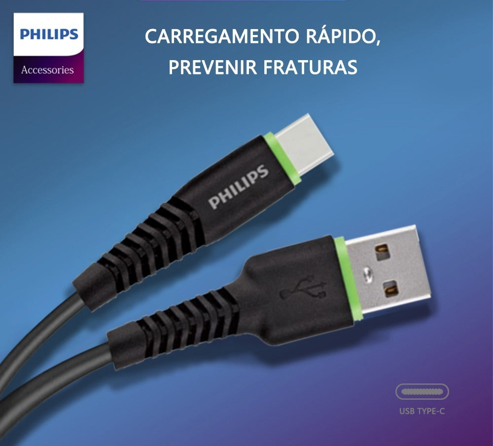 Philips Kit Carregador Qc3.0 Super Rápido+cabo USB-C