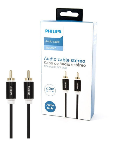 Philips Shielded RCA-to-RCA Audio Cable, Aluminum, 2m, SWA4122