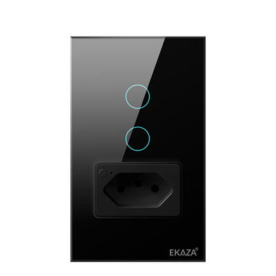 EKAZA Switch with Socket 20A Touch 2.5D 2 Buttons WIFI