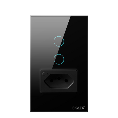 EKAZA Switch with Socket 20A Touch 2.5D 2 Buttons WIFI