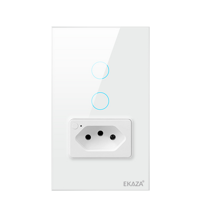 EKAZA Switch with Socket 20A Touch 2.5D 2 Buttons WIFI