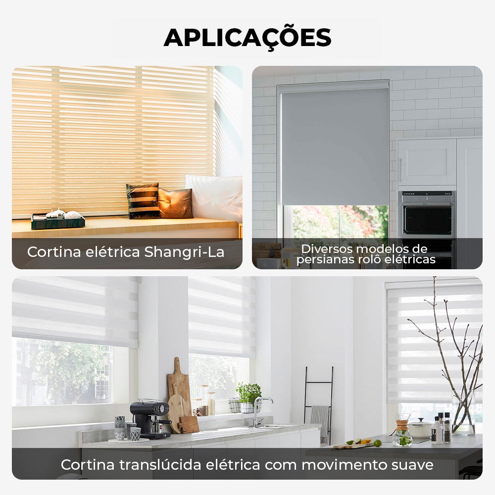 Motor Inteligente para Cortina Rolô Persiana Zigbee 3.0 1.3Nm Controle por App Alexa Google Home Silencioso