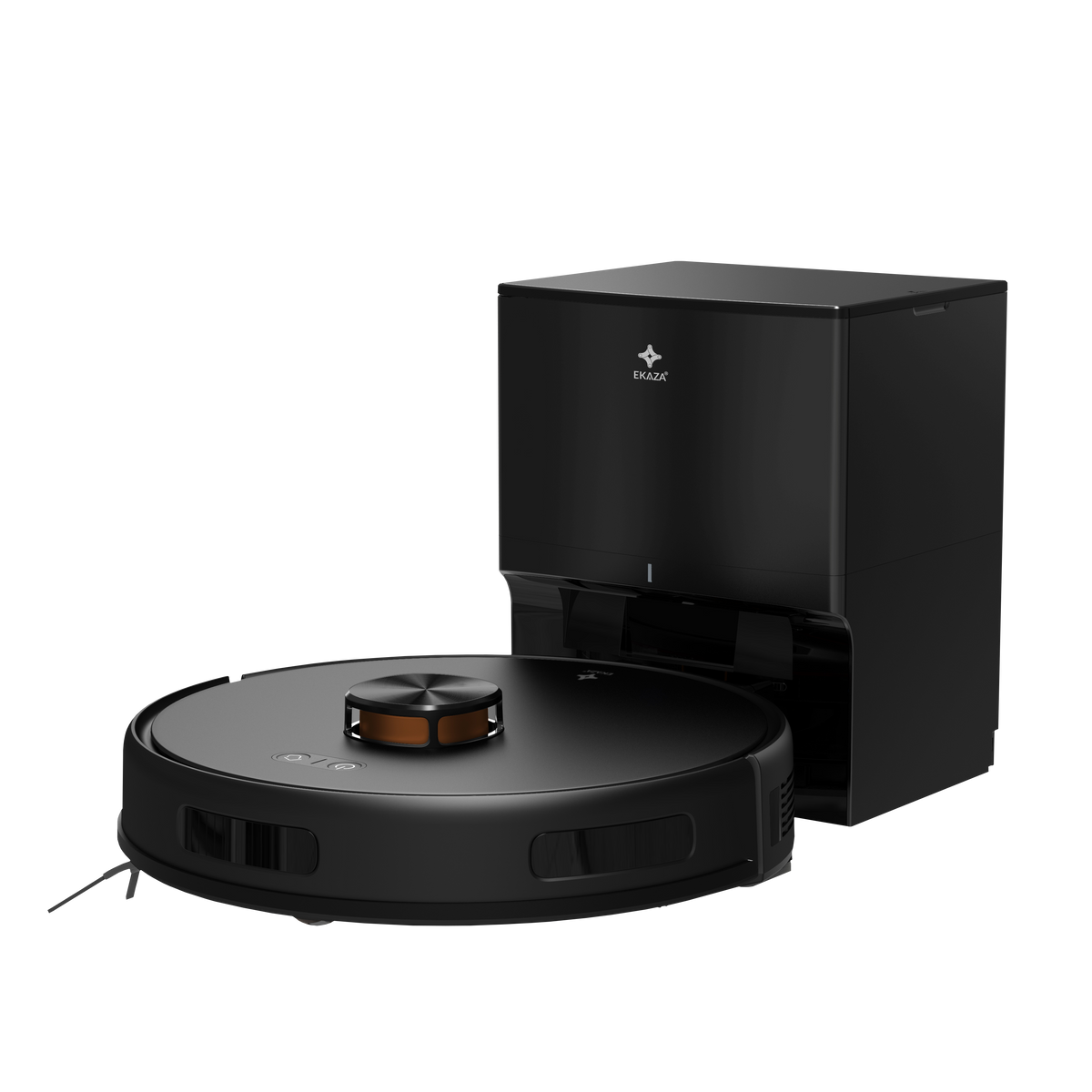 Robô aspirador EKAZA Zion Pro inteligente com navegação Lidar 6000Pa de sucção aspiração e mop base com coleta automática de resíduos e reservatório de 3,2L