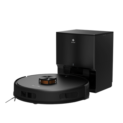 Robô aspirador EKAZA Zion Pro inteligente com navegação Lidar 6000Pa de sucção aspiração e mop base com coleta automática de resíduos e reservatório de 3,2L