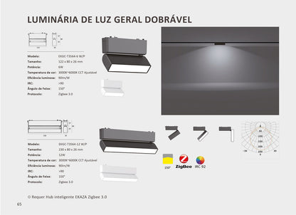 Luminária Difusa Dobrável Inteligente Zigbee