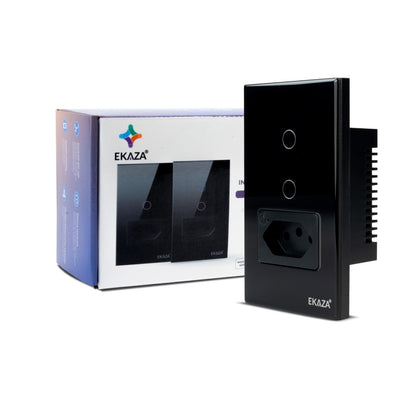 EKAZA Switch with Socket 20A Touch 2.5D 2 Buttons WIFI