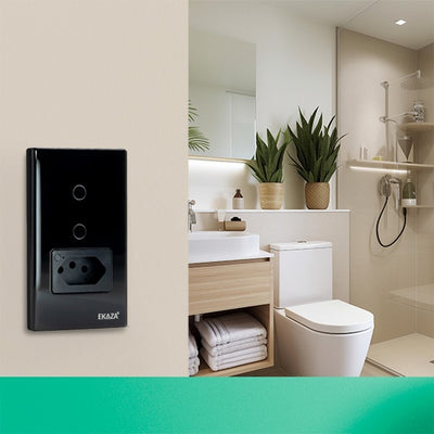 EKAZA Switch with Socket 20A Touch 2.5D 2 Buttons WIFI