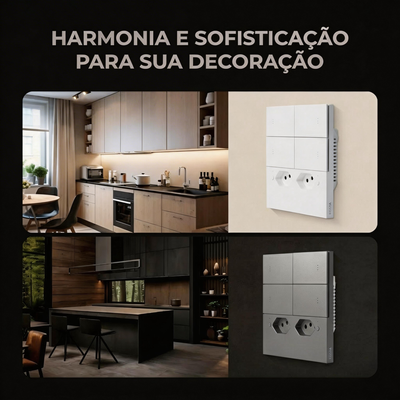 Interruptor 4x4 Com Tomada Mercúrio Lite Zigbee