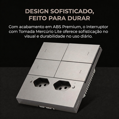 Interruptor 4x4 Com Tomada Mercúrio Lite Zigbee