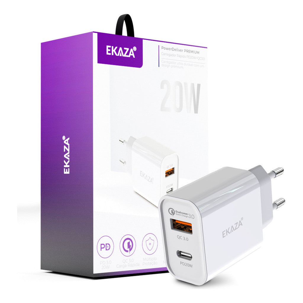 20W USB-C Turbo Fast Charger for iPhone Android - Ekaza