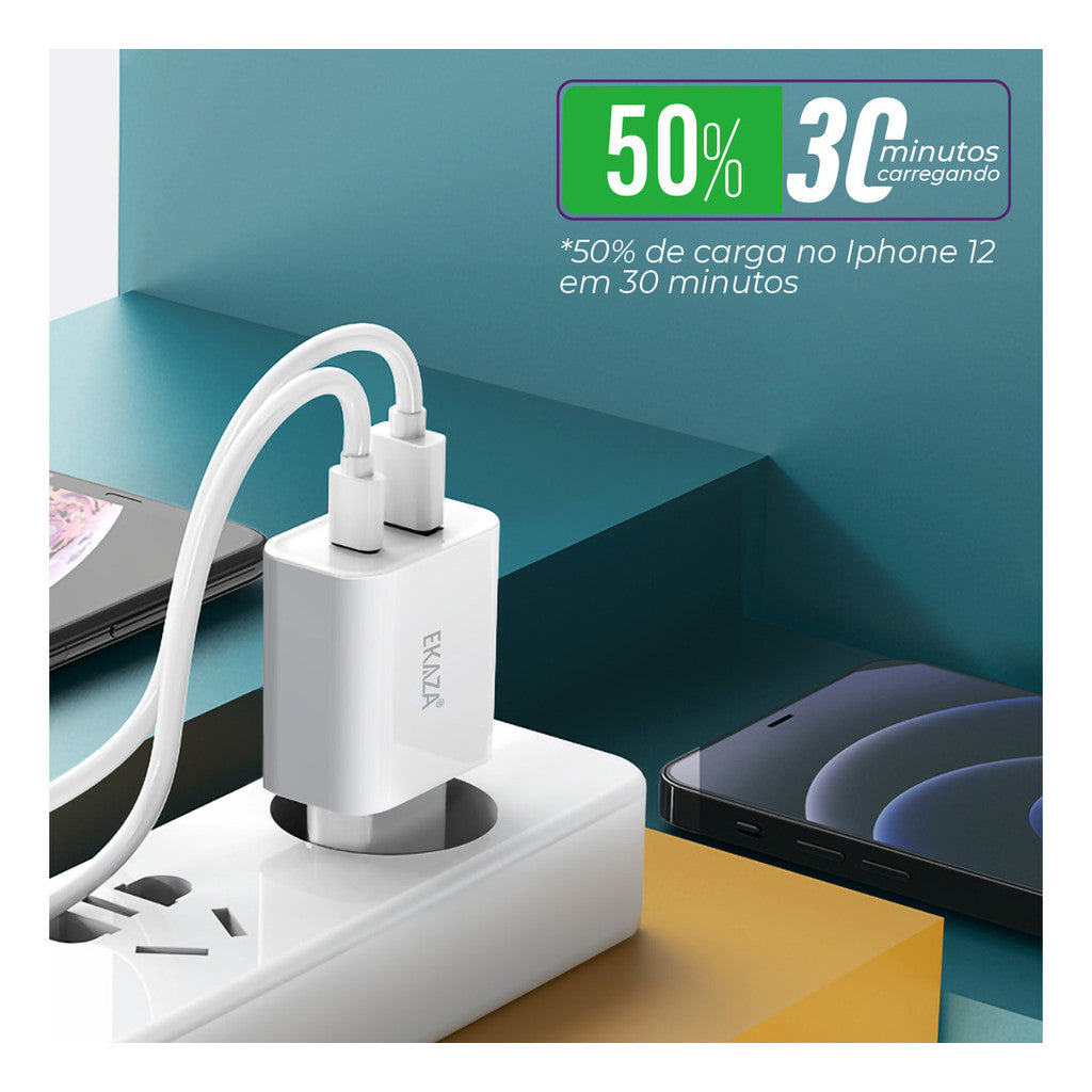 20W USB-C Turbo Fast Charger for iPhone Android - Ekaza