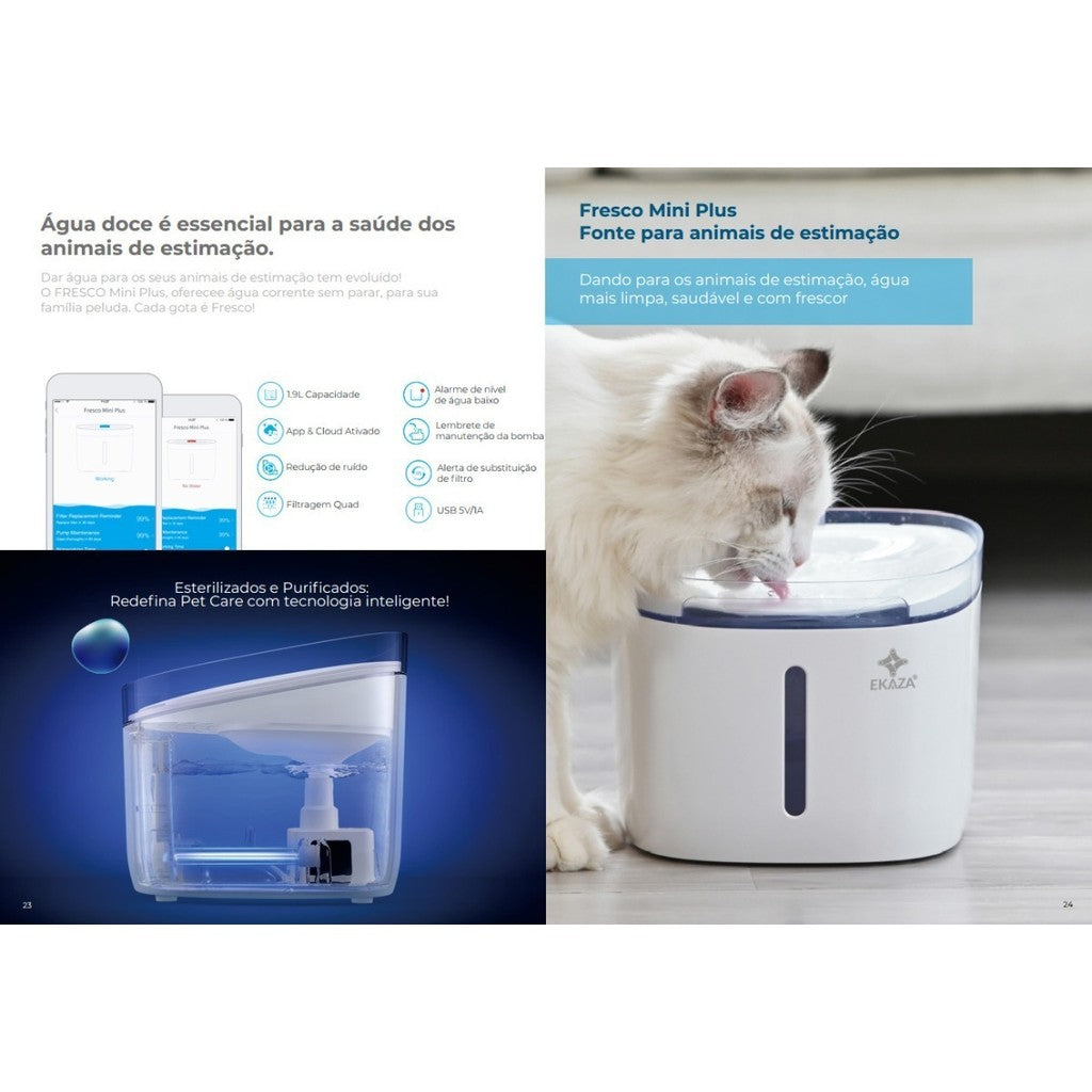 Bebedouro Inteligente Fresco Mini Plus Ekaza Pet Fsw030