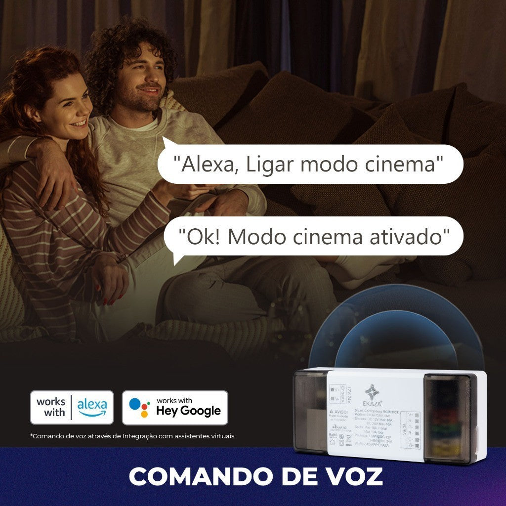CONTROLADORA INTELIGENTE RGB+CCT PARA FITA LED WIFI+BLE