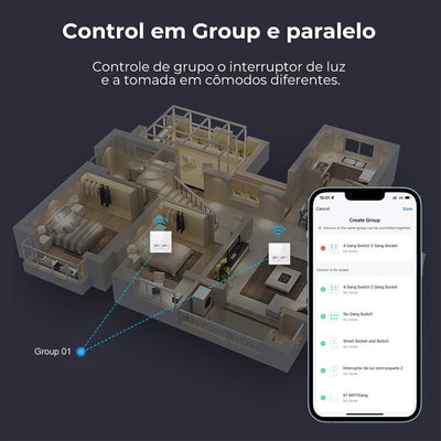 Smart Switch with 2 4x4 WiFi Sockets