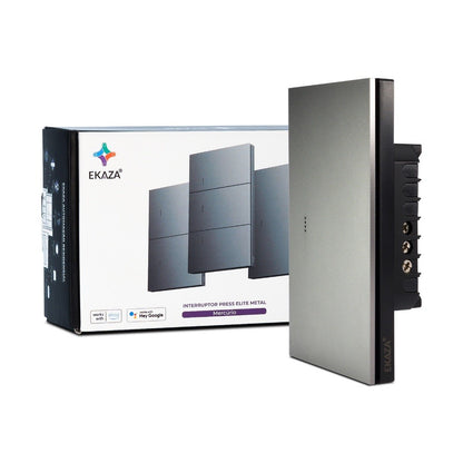 Interruptor Inteligente Série Mercúrio Tecla Metálico Flutuante 1 Tecla Zigbee